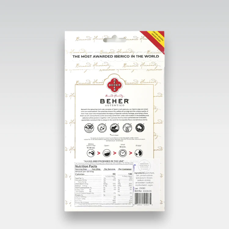 100% Ibérico Ham (Jamón) Machine-Cut Sliced - World’s Most Awarded, Naturally Cured in Mountains for 4 Years 100% Ibérico - 2oz - Image 6