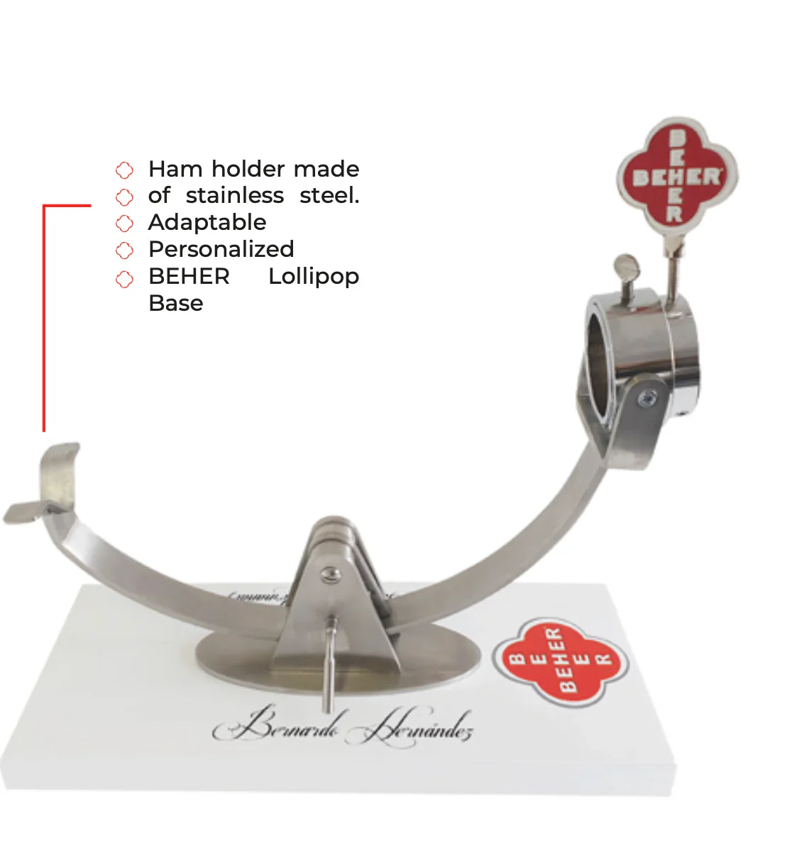 Gourmet Combo: 100% Ibérico Acorn-fed Bone-in-ham (Jamón) Oro - 15 to 17 lb + Ham Holder “La Santa Maria Edition” edition + Cortador Ham Knife - Image 7