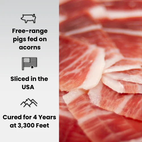 100% Ibérico Ham (Jamón) – Machine Sliced, World’s Most Awarded, Naturally Cured in Mountains for 4 Years - 2oz Pack - Image 3